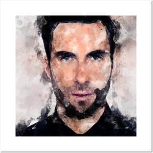 Adam Levine pop Portrait watercolour painting Posters and Art